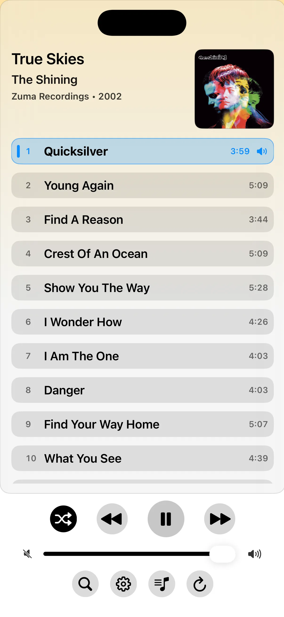 MusicCovered Remote on iPhone - Back View