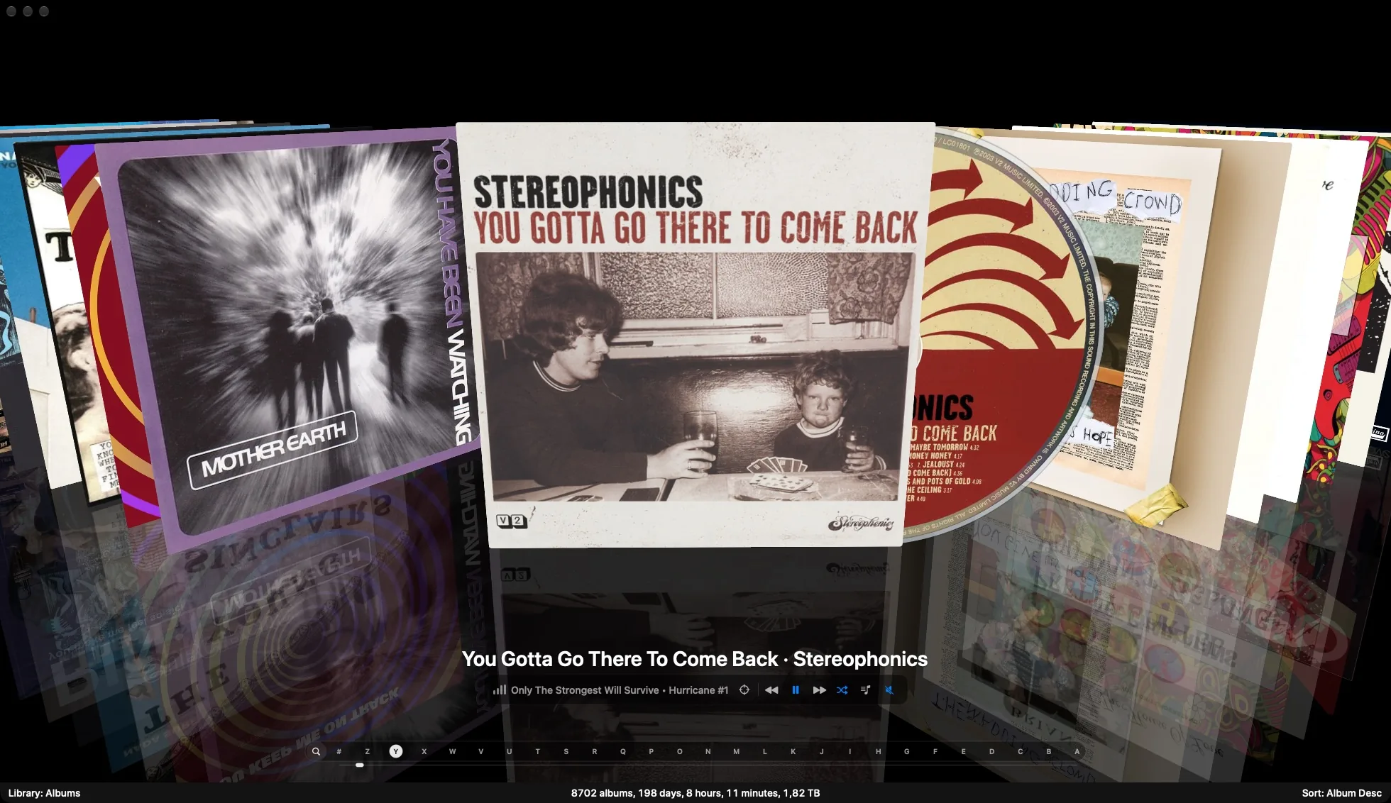 MusicCovered JDS CoverFlow interface playing Stereophonics